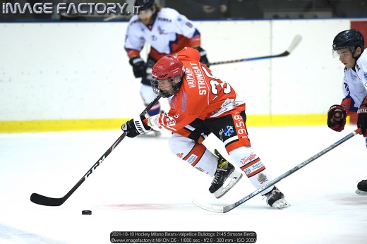 2021-10-10 Hockey Milano Bears-Valpellice Bulldogs 2145 Simone Bertin